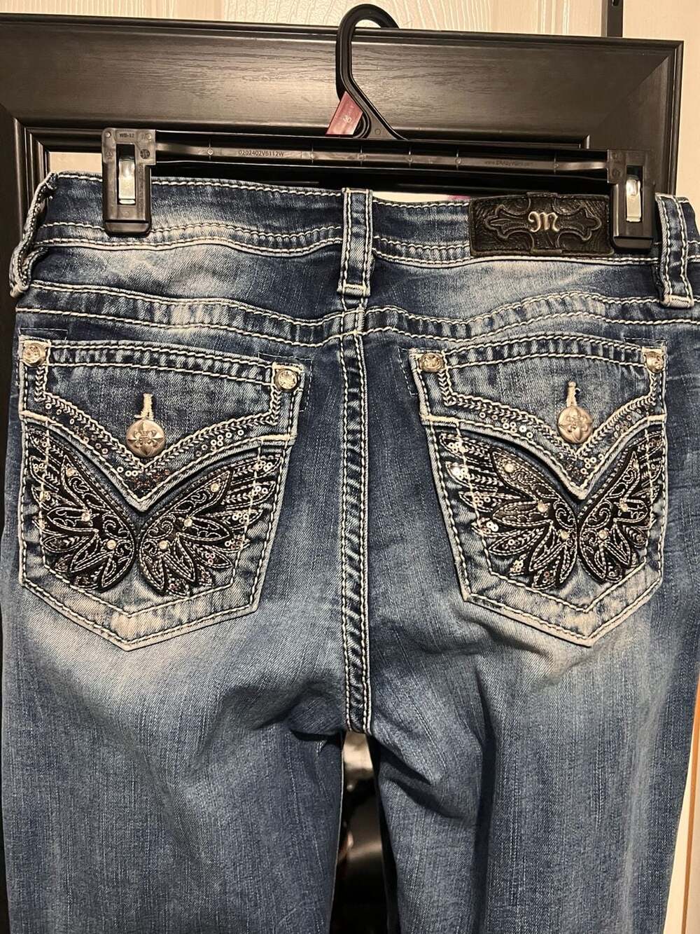 Miss Me Mid-Rise Bootcut Jeans Size 28 Embellished